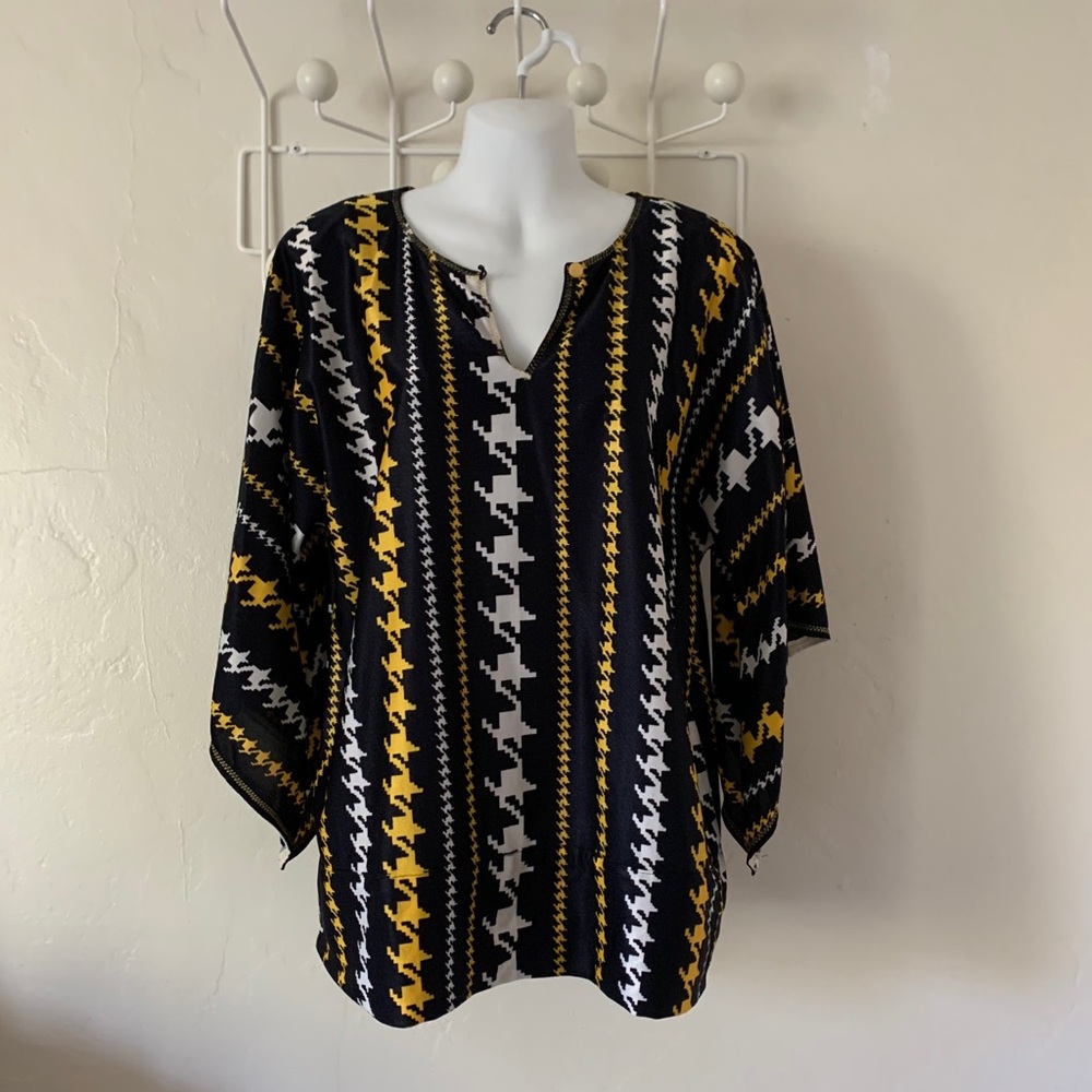 Vintage handmade blouse with bell 3/4 sleeves.